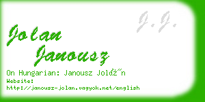 jolan janousz business card